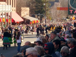 Chinese New Year parade - crowds in Jacksonville, Oregon